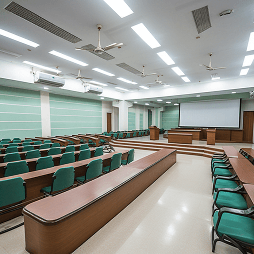JKKN Dental College air-conditioned seminar hall set up for academic workshop