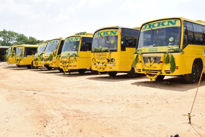 JKKN buses parked